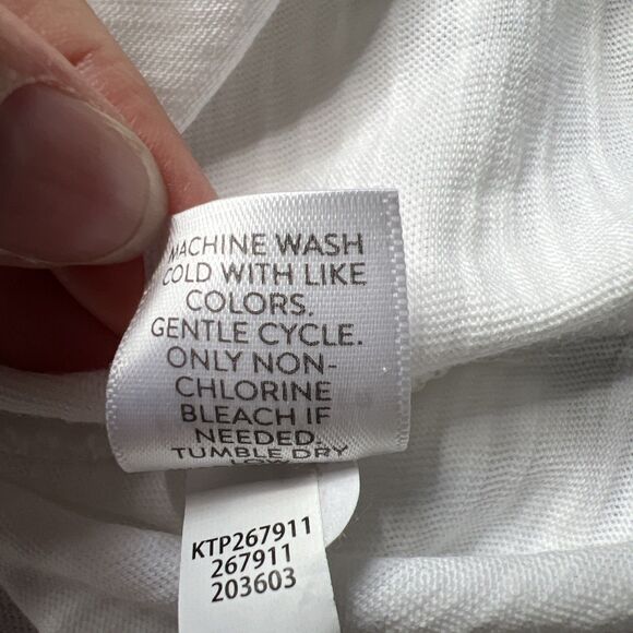 J.Jill PureJill Womens White Embroidered Short Sleeve Cotton Top  Size 2X Casual - Picture 7 of 8